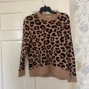 Size small cotton emporium leopard print sweater